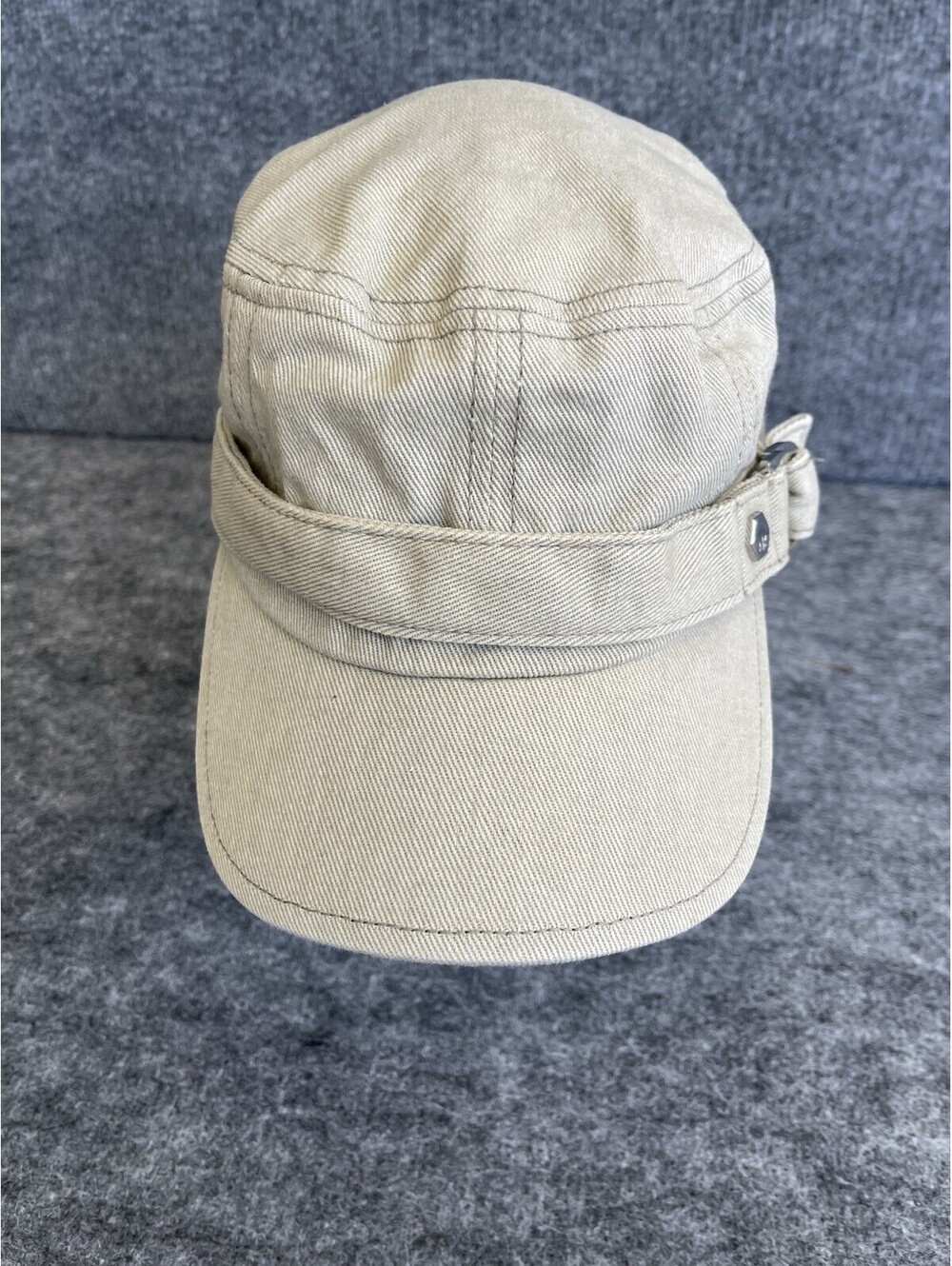 Armani Exchange A|X Military Cadet Cap Hat Beige Adjustable Cotton M/L.